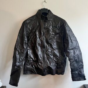 Calvin Klein dark brown leather jacket